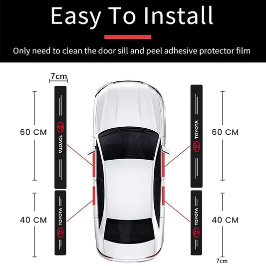 Textured Carbon Fiber Car Door Sill Protector