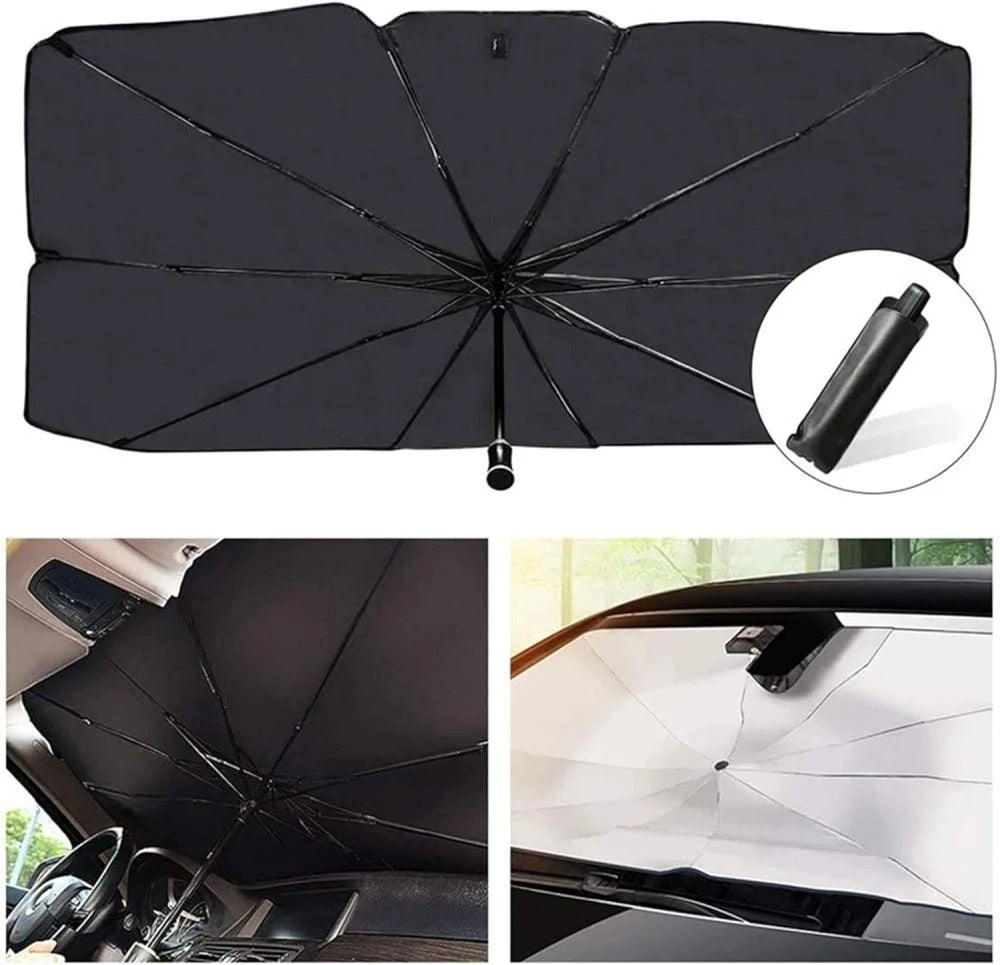 Car Windshield Sun Shade Umbrella – Foldable UV Protection Front Window Sunshade Cover | Heat Reflective Car Umbrella Sunshade for All Cars.
