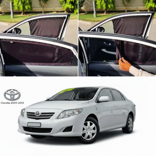 Toyota Corolla 2005–2015 Railing Curtains Premium Sunshade Window Curtain Set