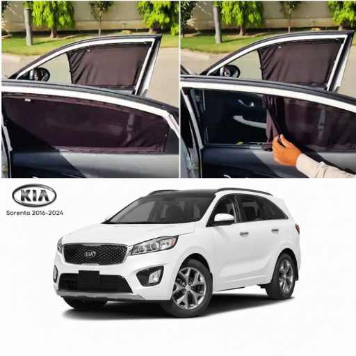 Kia Sorento 2014–2024 Railing Curtains Premium Sunshade Window Curtain Set