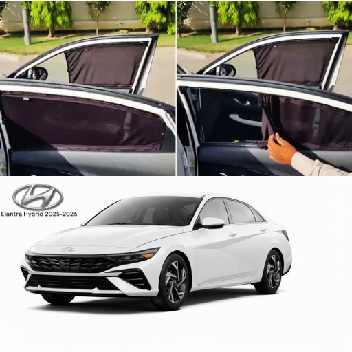Hyundai Elantra HYBRID 2025–2026 Railing Curtains Premium Sunshade Window Curtain Set