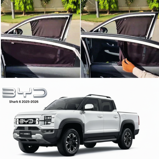 BYD Shark 6 2024–2026 Railing Curtains Premium Sunshade Window Curtain Set