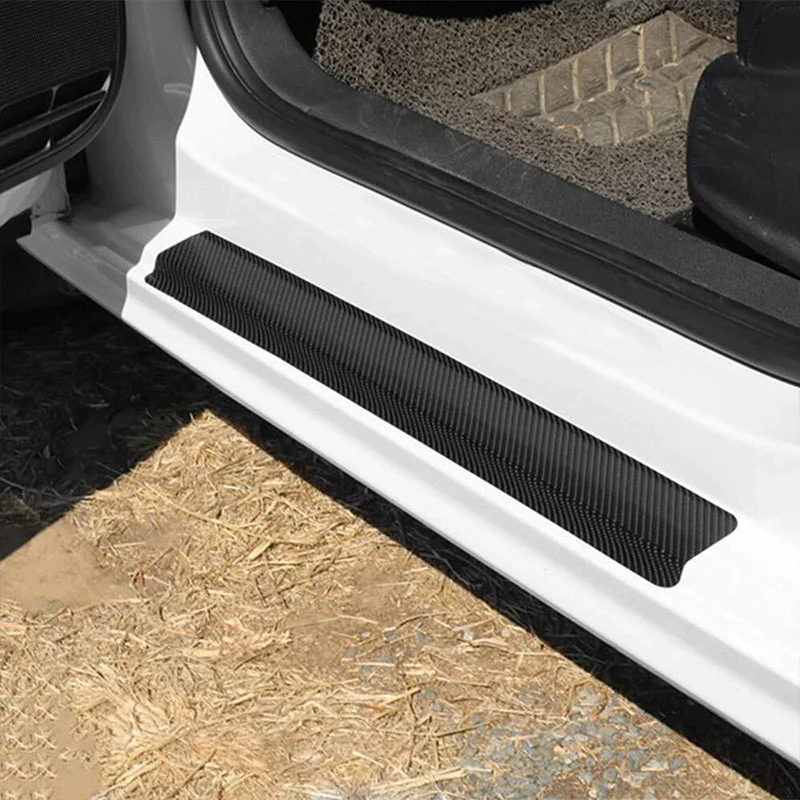 Textured Carbon Fiber Car Door Sill Protector