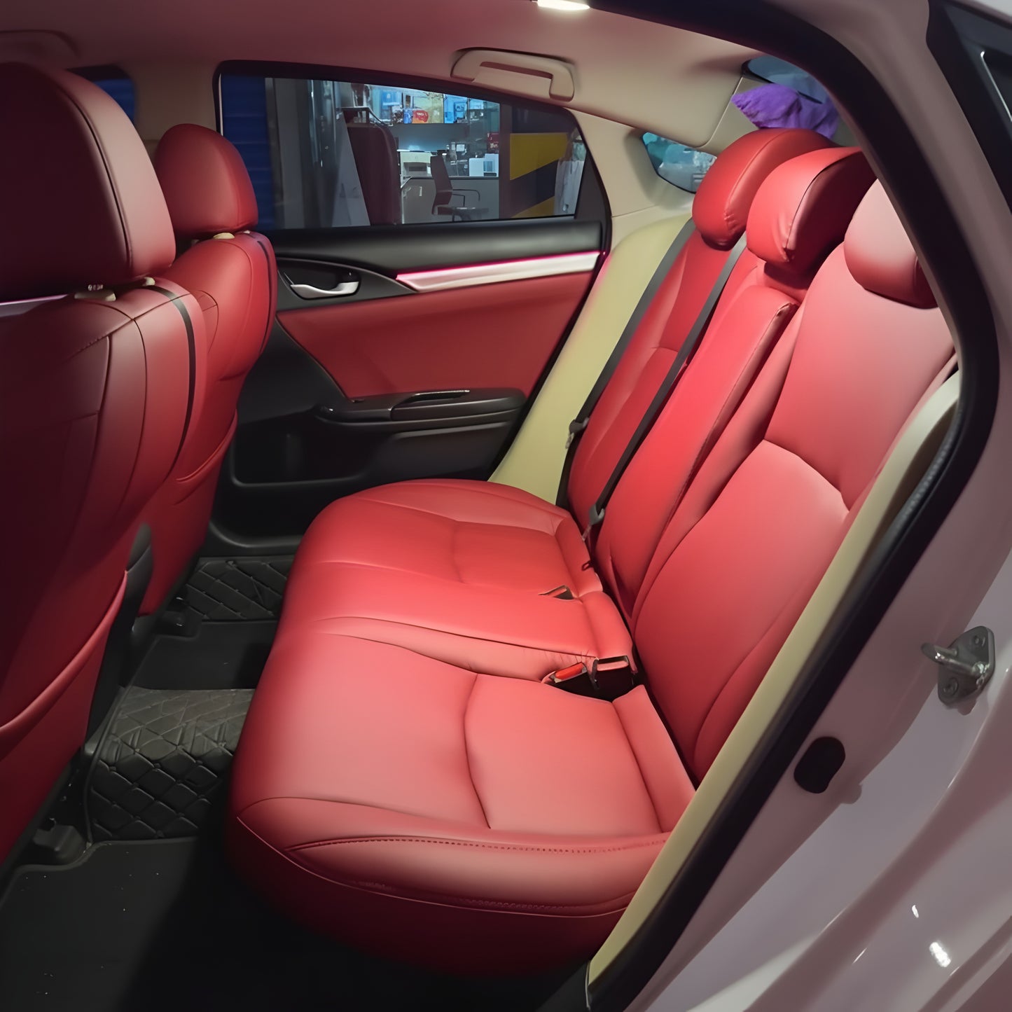 Luxury Wine Red Sports Seat Covers – Stylish Fit for Your Car