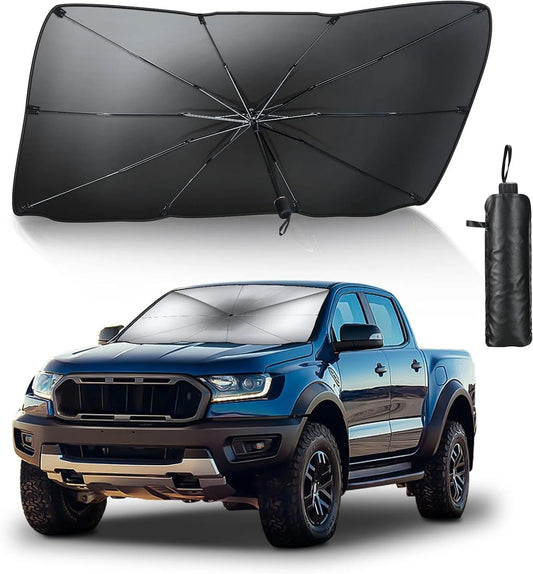 Car Windshield Sun Shade Umbrella – Foldable UV Protection Front Window Sunshade Cover | Heat Reflective Car Umbrella Sunshade for All Cars.