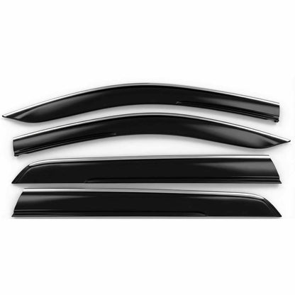 Air Press Simple & Chrome Jaecoo J7 – Injection Type Mugen Style Door Visor Clip Fit (Black, 4 Pcs Set, Box Pack)