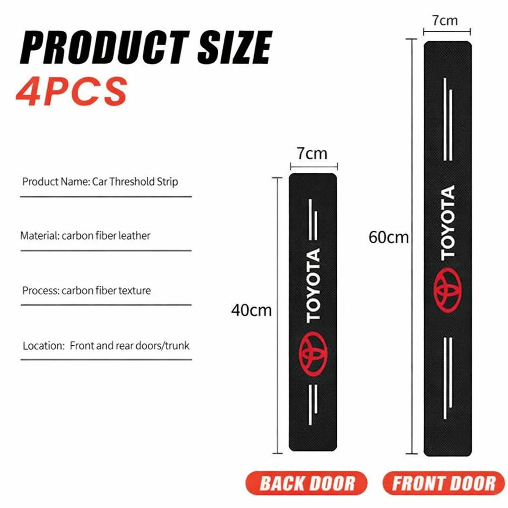 Textured Carbon Fiber Car Door Sill Protector